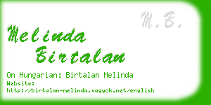 melinda birtalan business card